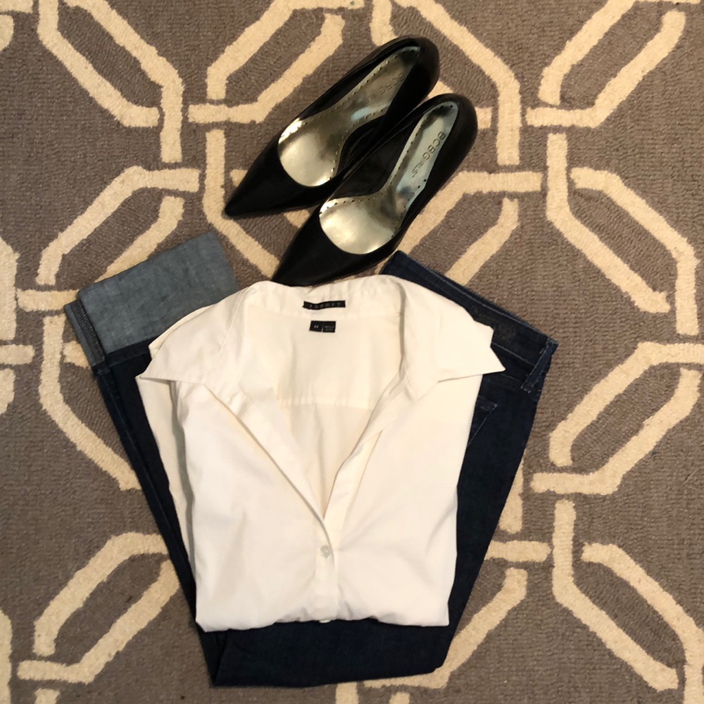 Theory Button Down With Great Details.